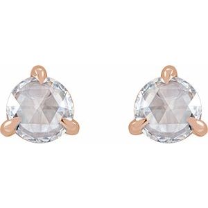 14K Rose Gold 1/4 CTW Rose-Cut Natural Diamond Stud Earrings – image 2
