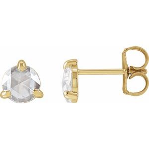 14K Yellow Gold 5/8 CTW Rose-Cut Natural Diamond Stud Earrings