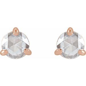 14K Rose Gold 5 mm Rose-Cut Lab-Grown Moissanite Stud Earrings – image 2
