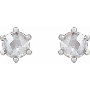 Platinum 1/3 CTW Rose-Cut Natural Diamond Earrings – image 2