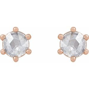 14K Rose Gold 1/3 CTW Rose-Cut Natural Diamond Earrings – image 2