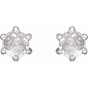 Platinum .07 CTW Rose-Cut Natural Diamond Earrings – image 2