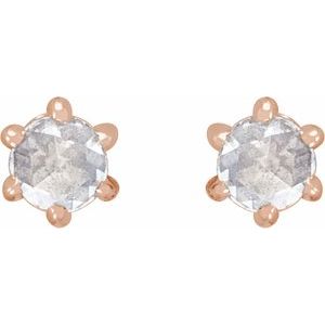 14K Rose Gold .07 CTW Rose-Cut Natural Diamond Earrings – image 2