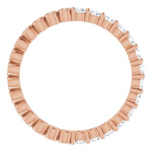14K Rose 1/2 CTW Natural Diamond Reversible Eternity Band Size 6