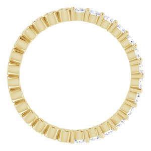 14K Yellow 1/2 CTW Natural Diamond Reversible Eternity Band Size 6