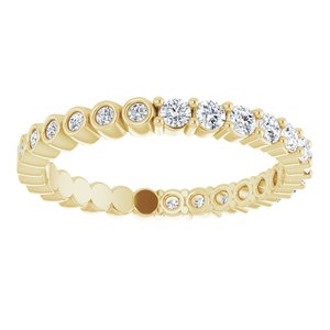 14K Yellow 1/2 CTW Natural Diamond Reversible Eternity Band Size 6