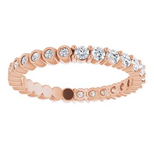 14K Rose 1/2 CTW Natural Diamond Reversible Eternity Band Size 6