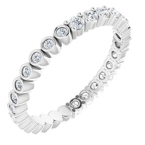 Platinum 1/2 CTW Natural Diamond Reversible Eternity Band Size 6