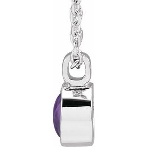 Platinum Natural Amethyst Bezel-Set 16-18" Necklace