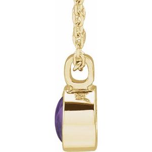 14K Yellow Gold Natural Amethyst Bezel-Set 16-18" Necklace