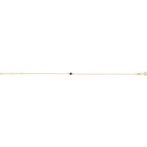 14K Yellow Gold Natural Amethyst Bezel-Set Solitaire 6 1/2-7 1/2" Bracelet