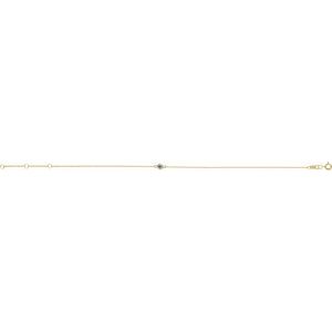 14K Yellow Natural Aquamarine Bezel-Set Solitaire 6 1/2-7 1/2" Bracelet