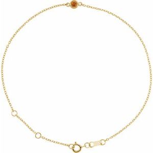 14K Yellow Gold Natural Citrine Bezel-Set Solitaire 6 1/2-7 1/2" Bracelet