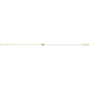 14K Yellow Gold Natural Citrine Bezel-Set Solitaire 6 1/2-7 1/2" Bracelet