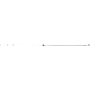 14K White Gold Natural Citrine Bezel-Set Solitaire 6 1/2-7 1/2" Bracelet