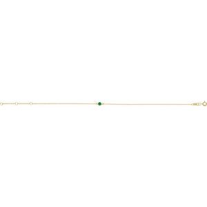 14K Yellow Gold Natural Emerald Bezel-Set Solitaire 6 1/2-7 1/2" Bracelet