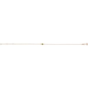 14K Rose Natural Peridot Bezel-Set Solitaire 6 1/2-7 1/2" Bracelet