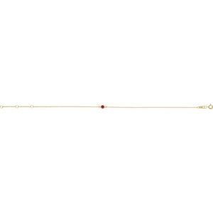 14K Yellow Natural Ruby Bezel-Set Solitaire 6 1/2-7 1/2" Bracelet