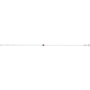 Platinum Natural Ruby Bezel-Set Solitaire 6 1/2-7 1/2" Bracelet