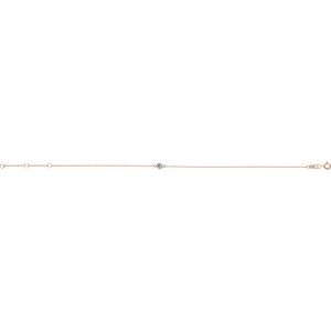 14K Rose Gold Natural Blue Zircon Bezel-Set Solitaire 6 1/2-7 1/2" Bracelet