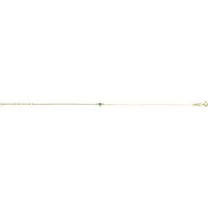 14K Yellow Natural Blue Zircon Bezel-Set Solitaire 6 1/2-7 1/2" Bracelet