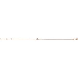 14K Rose Natural White Sapphire Bezel-Set Solitaire 6 1/2-7 1/2" Bracelet
