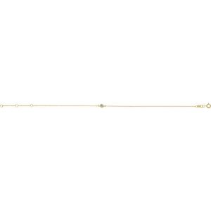 14K Yellow Gold Natural White Sapphire Bezel-Set Solitaire 6 1/2-7 1/2" Bracelet