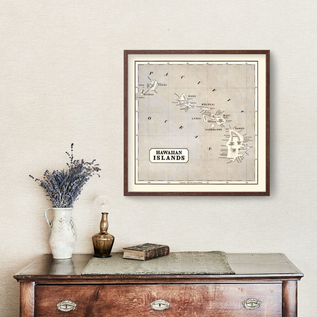 Vintage Map of Hawaii 1848