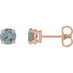 14K Rose Gold Gray Spinel Earrings