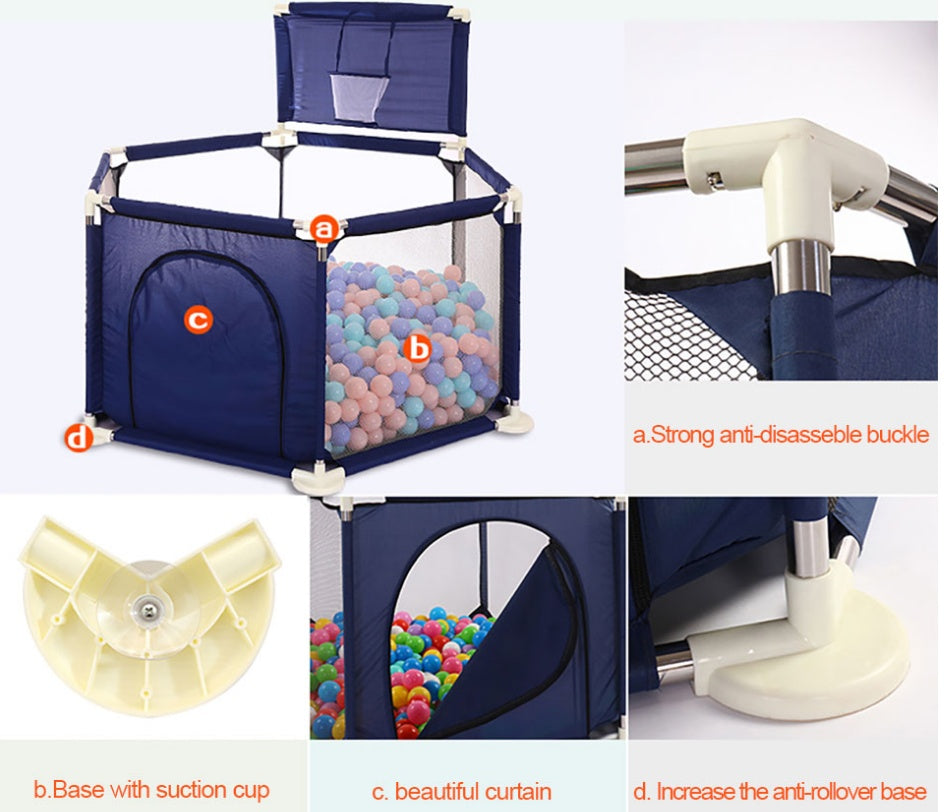 Portable Baby Playpen – Safe Indoor & Outdoor Play Yard with Breathable Mesh for Kids