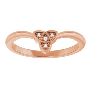 14K Rose .01 CTW Natural Diamond Trinity Contour Band