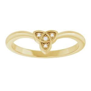 14K Yellow .01 CTW Natural Diamond Trinity Contour Band