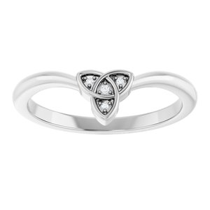14K White .01 CTW Natural Diamond Trinity Contour Band