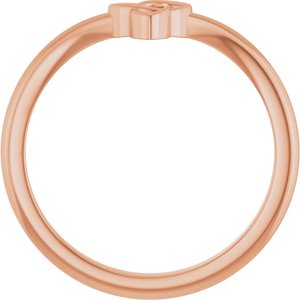 14K Rose .01 CTW Natural Diamond Trinity Contour Band
