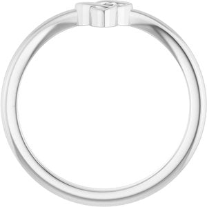 14K White .01 CTW Natural Diamond Trinity Contour Band