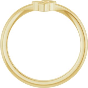 14K Yellow .01 CTW Natural Diamond Trinity Contour Band