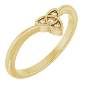 14K Yellow .01 CTW Natural Diamond Trinity Contour Band