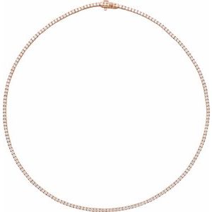 14K Rose Gold 5 7/8 CTW Natural Diamond Line 16" Necklace
