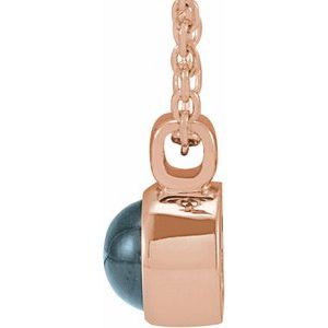 14K Rose Gold Natural London Blue Topaz Bezel-Set 16-18" Necklace