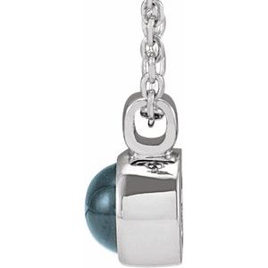 Sterling Silver Natural London Blue Topaz Bezel-Set 16-18" Necklace