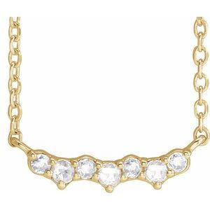 14K Yellow Gold .07 CTW Rose-Cut Natural Diamond Scattered 18" Necklace