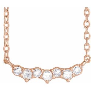 14K Rose Gold .07 CTW Rose-Cut Natural Diamond Scattered 18" Necklace