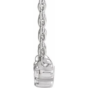 Platinum .07 CTW Rose-Cut Natural Diamond Scattered 18" Necklace