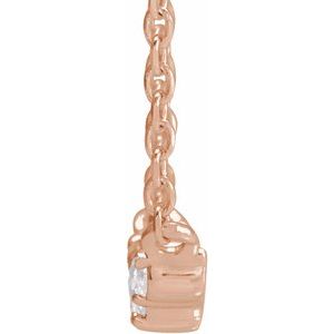 14K Rose Gold .07 CTW Rose-Cut Natural Diamond Scattered 18" Necklace