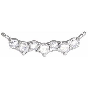 14K White Gold .07 CTW Rose-Cut Natural Diamond Scattered Necklace Center