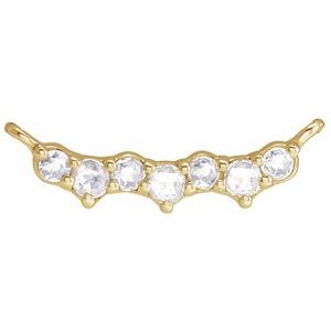 14K Yellow Gold .07 CTW Rose-Cut Natural Diamond Scattered Necklace Center