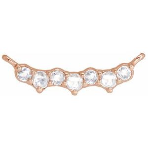 14K Rose Gold .07 CTW Rose-Cut Natural Diamond Scattered Necklace Center