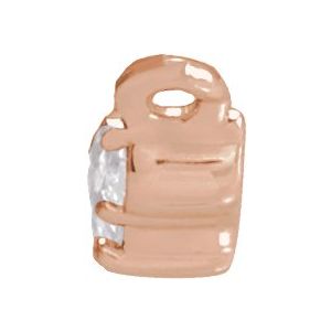 14K Rose Gold .07 CTW Rose-Cut Natural Diamond Scattered Necklace Center