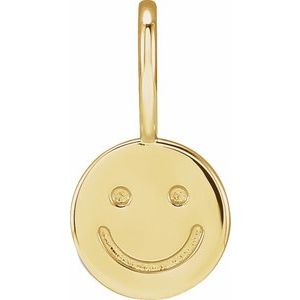 18K Yellow Gold-Plated Sterling Silver Smiley Face Charm/Pendant – image 4