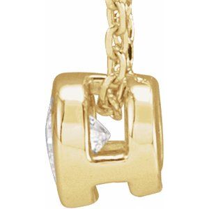14K Yellow 1/10 CT Natural Diamond Bezel-Set 16-18" Necklace